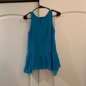 Blue silk tank
